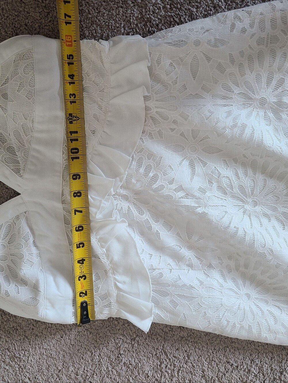 Gianni Bini white lace ruffle mini dress - Picture 4 of 5